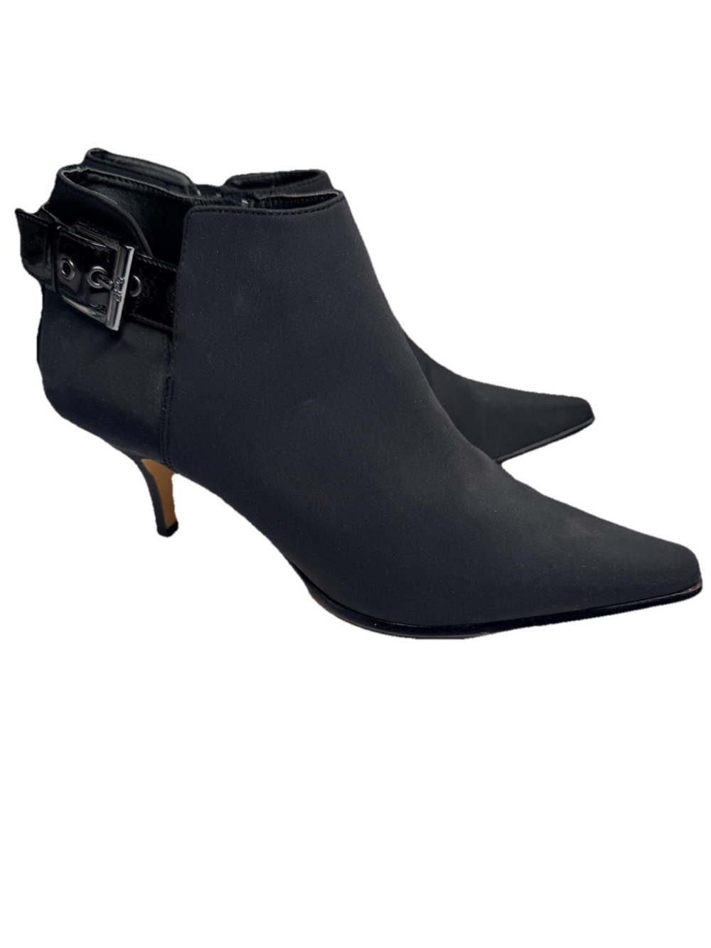 DONALD PLINER “Lito” Black Microfiber Pointed Toe Couture Booties  Sz 9.5